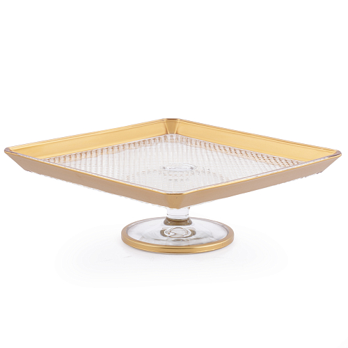 Блюдо квадратное на ножке 30см Barok