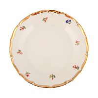 Набор тарелок 19см 6шт Мелкие цветы широкая кайма Слоновая кость