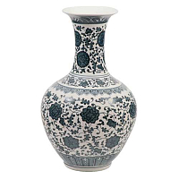 Ваза матовая с узкис горлом 33см Blue & White
