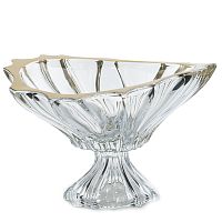 Фруктовница 33см на ножке Plantica gold rim Aurum Crystal