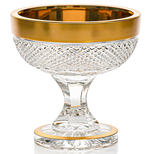 Конфетница 11,6см хрусталь с золотом Филиция (глянец)