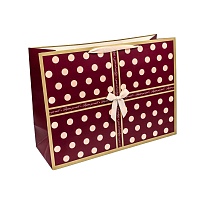 Пакет подарочный 55*40*20см Горошек лиловый фон 