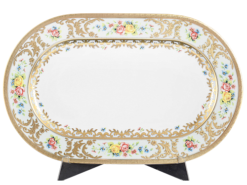 Блюдо овальное 36см Vienna Seladon Gold