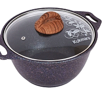 Кастрюля 2л со стекл. крышкой Granit ultra Blue Kukmara