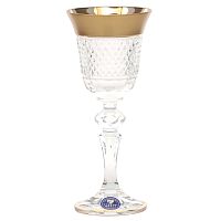 Набор фужеров 60мл 6шт хрусталь с золотом Фелиция Crystal HeArt