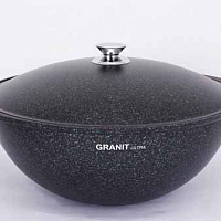 Казан для плова 6л со стек. крышкой Granit ultra Blue Kukmara