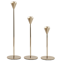 Набор подсвечников 3шт высокие бронза