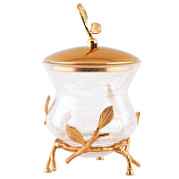 Банка для меда Золото Белый обгез Taj Glass