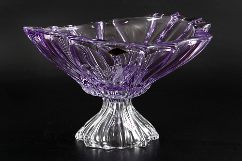 Фруктовница 33см на ножке Plantica Amethyst Aurum Crystal