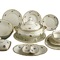 Сервиз столовый 6пер 26пр Цветок Слоновая кость Roman Gebis 
