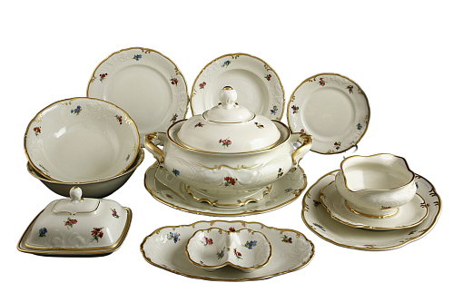 Сервиз столовый 6пер 26пр Цветок Слоновая кость Roman Gebis 