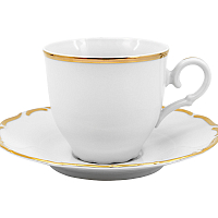 Набор чайных пар 150мл высокие 6шт Отводка золото широкая