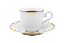 Набор чайных пар 150мл высокие 6шт Отводка золото широкая