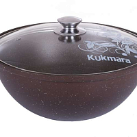 Казан для плова 4,5л со стекл. кр Кофейный мрамор Кукмара
