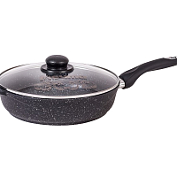 Сковорода 30см со стекл. крышкой Гранит black Мечта