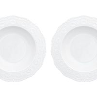 Набор суповых тарелок 22см 2шт Белый узор Elan Gallery