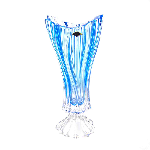Ваза 40см на ножке Plantica Blue Aurum Crystal