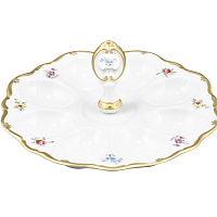 Поднос для яиц 20см с ручкой Мейсенский цветок Queen's Crown