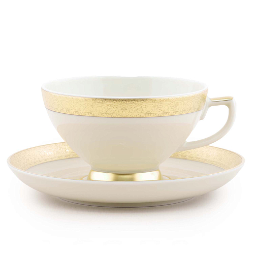 Набор чайных пар 155мл 6шт Constanza Creme Gold 3064 Falkenporzellan