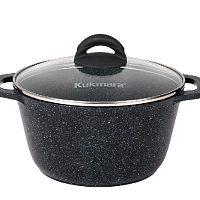 Кастрюля 4,5л с крышкой Granit black Кукмара