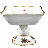 Салатник 19см квадратный н/н Мейсенский букет Queen's Crown