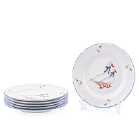 Набор тарелок 25см 6шт Гуси