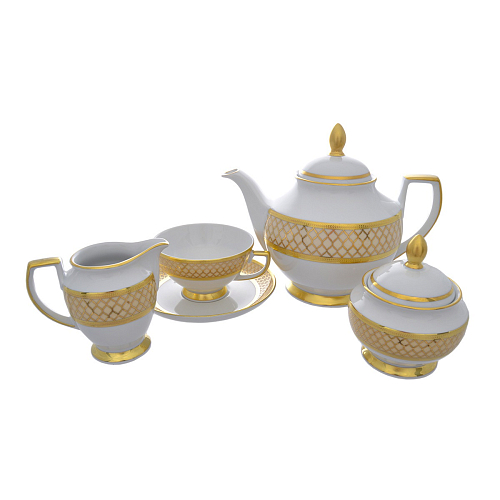 Сервиз чайный 6пер 15пр Valencia Crem Gold