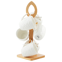 Набор кружек на подстав 300мл 6шт Птички на ветке Elan Gallery