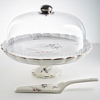 Тортница с крышкой и лопаткой 29см Гуси