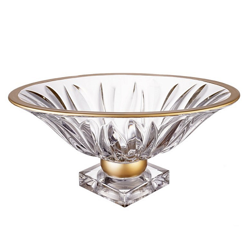 Фруктовница 36см на ножке Flame Матовое золото AS Crystal