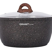 Жаровня 5л со стеклянной крышкой Granit Ultra Кукмара