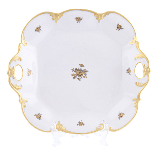 Поднос 32см квадратный Золотая Роза Queen's Crown