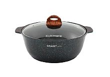 Кастрюля-жаровня 4л со стек крышкой Granit Ultra Blue Кукмара