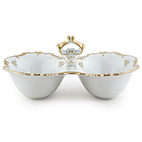 Кабаретница 26см 2 секции (икорница) Золотая Роза Queen's Crown