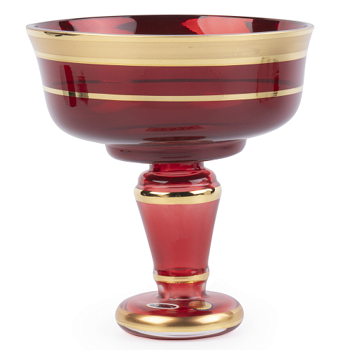 Конфетница 16см Матовая полоса гранат Star Crystal Конфетница 16см Матовая полоса гранат Star Crystal