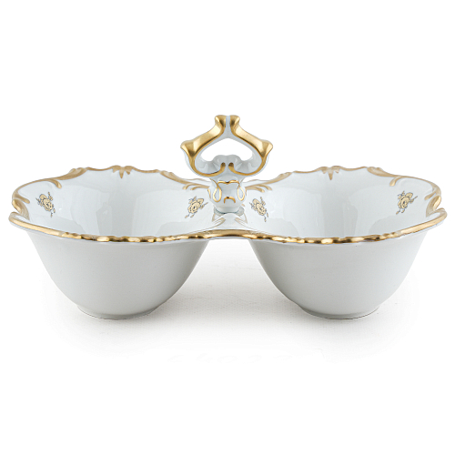 Кабаретница 26см 2 секции (икорница) Золотая Роза Queen's Crown