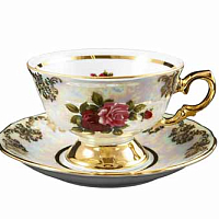 Набор чайных пар 220мл 6шт Аристократ Роза Queen's Crown