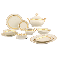 Сервиз столовый 6пер 26пр с супником и салат-ми Золотая лента с/к Мария Луиза Thun