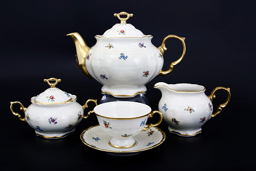 Сервиз чайный 6пер 15пр Мария Луиза Белая матовая