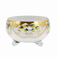 Конфетница 13см золото белый фон Star Crystal 