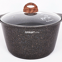 Кастрюля 8л со стекл. крышкой Granit ultra Blue Kukmara