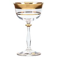 Набор креманок 280мл 4шт Матовая полоса золото Star Crystal