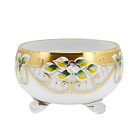 Конфетница 13см золото белый фон Star Crystal 