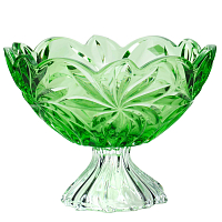 Фруктовница на ножке 28,5см Flora green Aurum Crystal