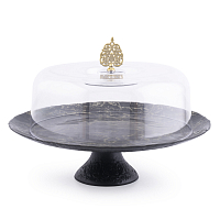 Фруктовница на ножке 33см c крышкой Black