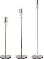 Набор подсвечников 3шт высокие серебро