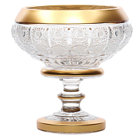 Конфетница 15см н/н хрусталь с золотом Снежинка Crystal HeArt