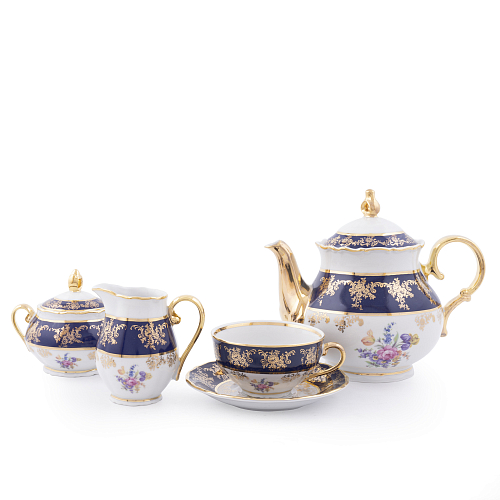 Сервиз чайный 6пер 15пр Кобальт Полевой цветок 677 Сервиз чайный 6пер 15пр Кобальт Полевой цветок 677