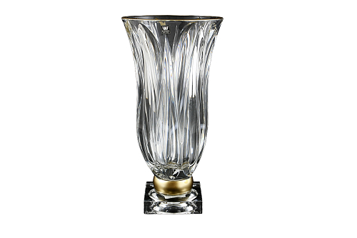 Ваза 35см на ножке Flame Матовое золото AS Crystal 