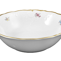 Набор салатников 19см 6шт Мейсенский цветок слоновая кость Аристократ Queen's Crown